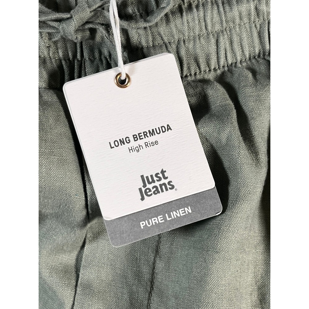 NWT Just Jeans Womens 14 Linen Shorts Moss Green 6" inseam - Picture 3 of 11